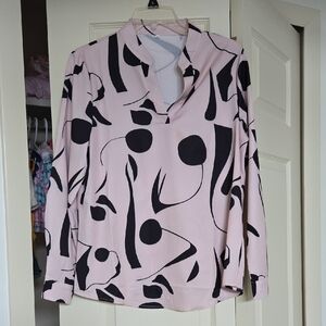 Abstract Black and Pink Women's Top